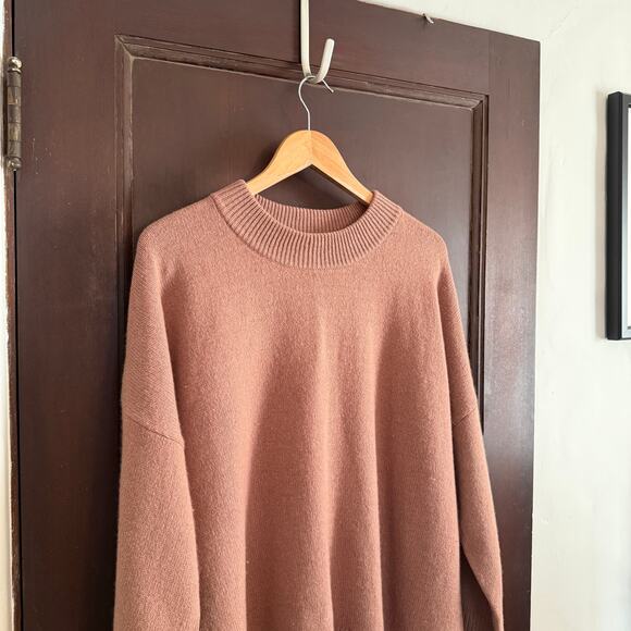 MADEWELL | Camel (Re)sourced Cashmere Belleville Sweater Wide sleeve | XL - Picture 6 of 9